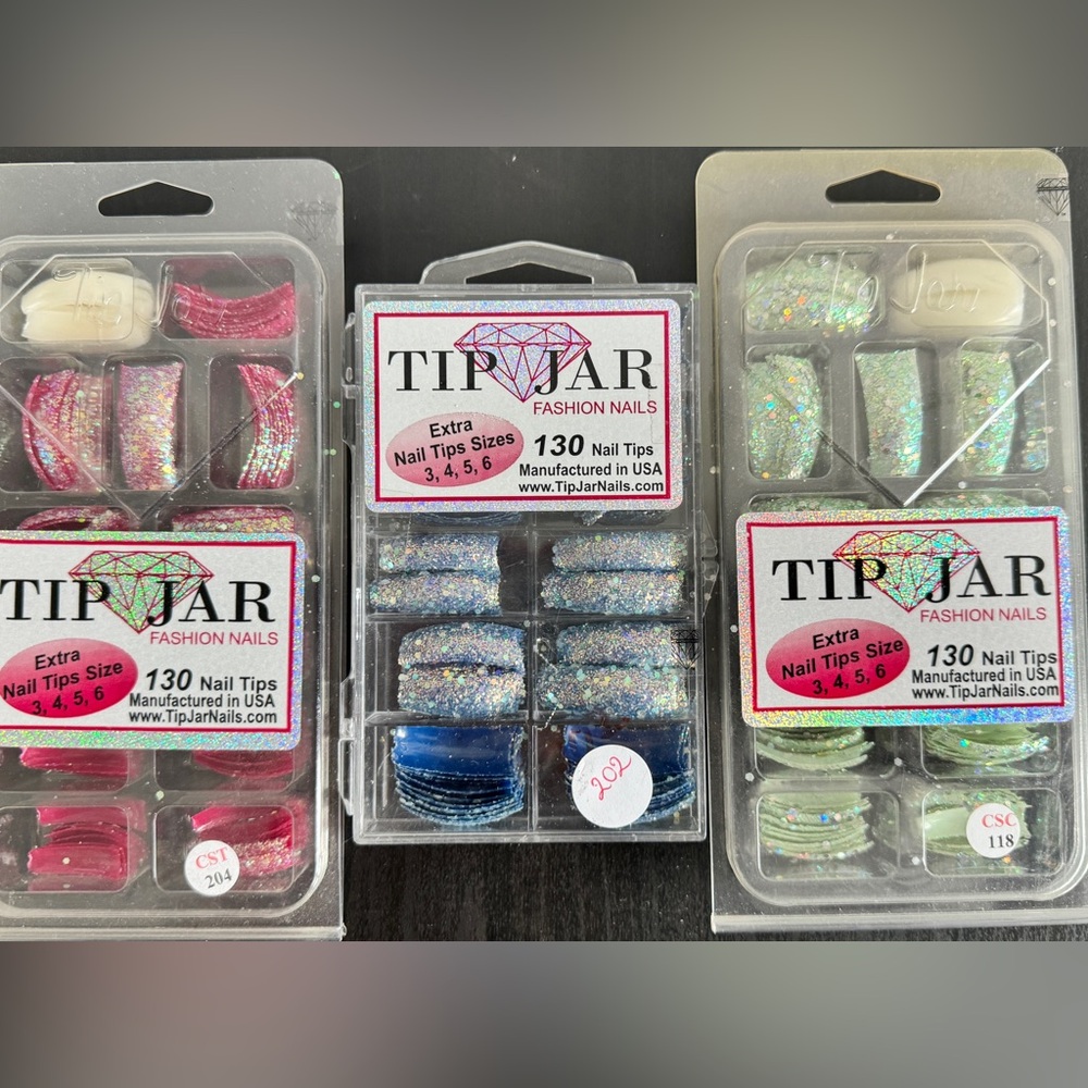 3 Brand New Tip Jar Brand Artificial Nail Tips